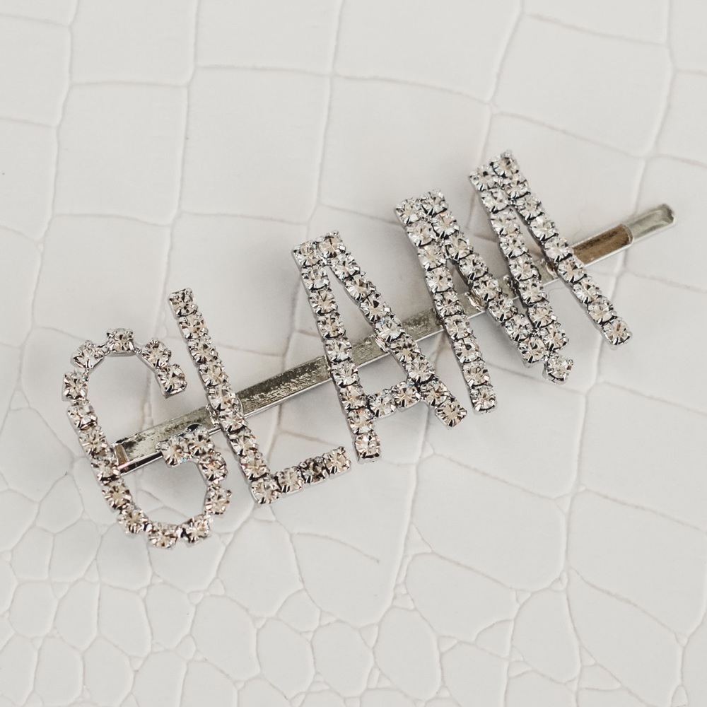 Glam Rhinestone Hair Clip Silver